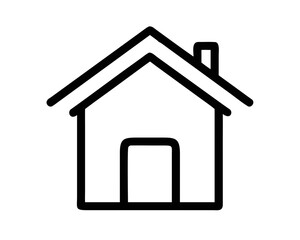 Poster - Simple black house silhouette represents home icon for modern design usage