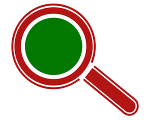 Aufkleber - Geometric magnifying glass with red and green elements suitable for various projects