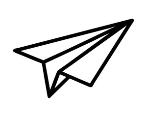 Poster - Black paper airplane silhouette design for uiux in transparent vector format