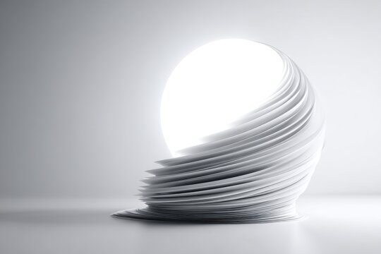 Abstract, light-filled, layered form in a minimalist setting.