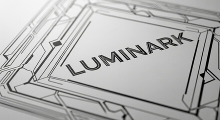 Poster - Abstract grayscale image featuring a geometric frame with 
