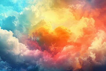 Wall Mural - vivid clouds and sparkling stars combine in a breathtaking display of color and light