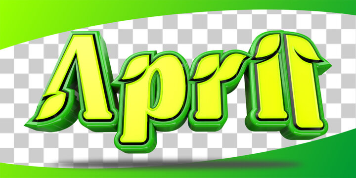 3d text nature isolated april