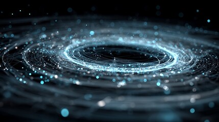 Aufkleber - Luminous cosmic spirals: a mesmerizing vortex of glowing particles in a darkened expanse