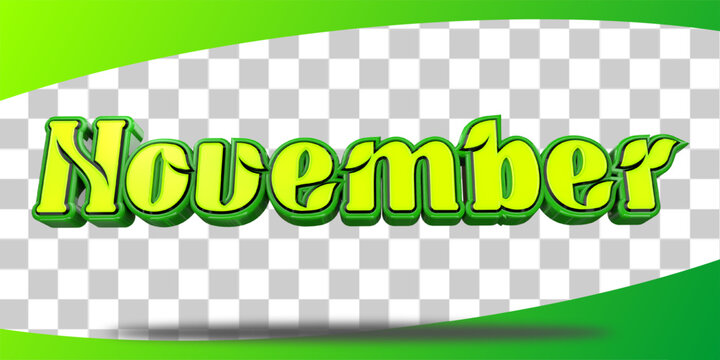 3d text nature isolated november