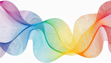 Aufkleber - abstract color gradient wave shape on a white background pattern with a rainbow ribbon dynamic line pattern wavy color graphic