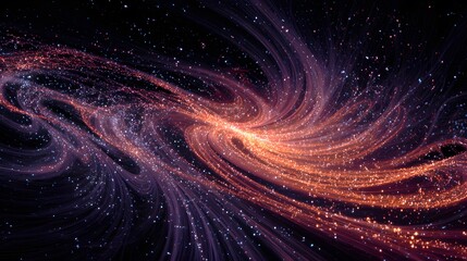 Wall Mural - Swirling galactic dust and particles create a mesmerizing abstract background with vibrant colors.