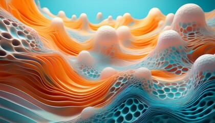 Aufkleber - abstract foam structure with cellular texture and gentle wave formation on bright background