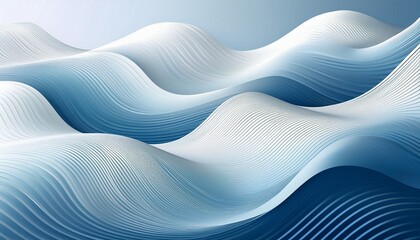 Aufkleber - gradient wave lines pattern abstract background with white and blue colors modern minimalistic graphic design with wavy line shapes on a pearl gradient background