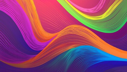 Aufkleber - abstract background with color lines graphic shapes with gradient pattern with curve 3d rainbow ribbons wave modern poster design
