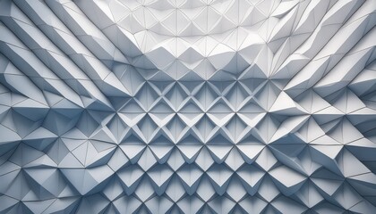 Poster - abstract white polygonal wall background futuristic geometric structure design concept 3d render