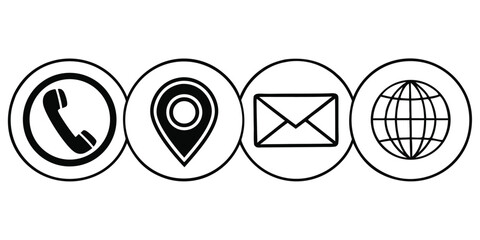 Aufkleber - Mega Set of Phone Name Website Address and Location Icons with a Cat Illustration on Transparent Background comprehensive set icons representing phone name website address