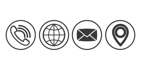 Aufkleber - Mega Set of Contact Information Icons Featuring a Cat Illustration Phone Name Website Address and Location on transparent background This mega set contact information icons