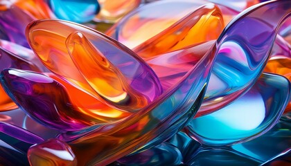 Aufkleber - abstract colorful glass formations creating a fluid and captivating visual texture