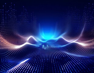 Aufkleber - digital technology futuristic background of glowing particles in motion large amount of data 3d rendering