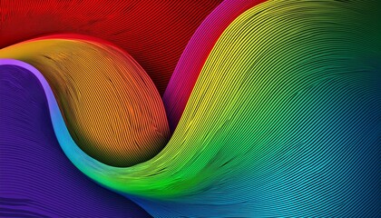 Aufkleber - abstract color lines with gradient background with 3d wavy ribbons pattern with curved rainbow shapes