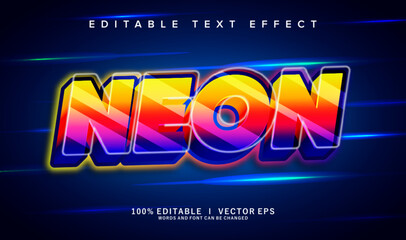 Poster - neon vector text effect with modern style design