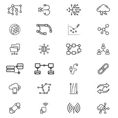 Poster - Collection of network and connection icons representing data transfer and communication technologies design