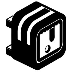 Poster - Simple black silhouette of a classic manual pencil sharpener