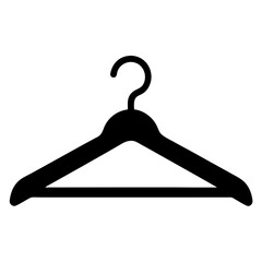 Poster - Elegant black silhouette of a clothing hanger perfect for fashion and retail design concepts