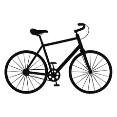 Poster - Classic black bicycle silhouette with detailed realistic design elements for various uses