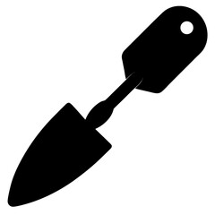 Poster - Simple black silhouette of a garden trowel a gardening tool for digging and planting