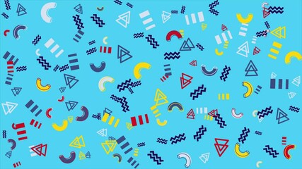 Wall Mural - 1980s style abstract geometric pattern. Abstract seamless memphis loop video for presentation, intro, outro, and social media.