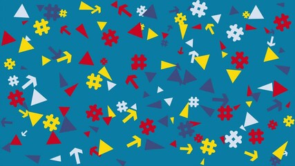Wall Mural - 1980s style abstract geometric pattern. Abstract seamless memphis loop video for presentation, intro, outro, and social media.