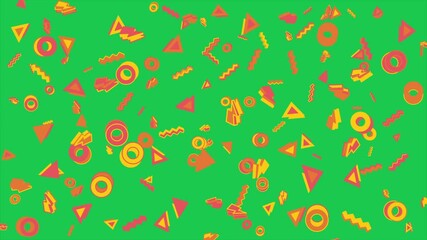 Wall Mural - Vibrant 90s style geometric pattern. Abstract seamless memphis loop video for presentation, intro, outro, and social media.