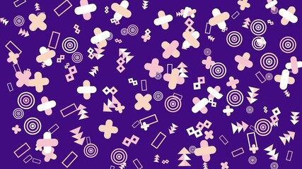 Wall Mural - Purple background with overlapping geometric shapes video for presentation, intro, outro, and social media.