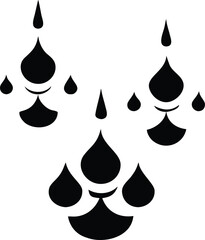 Aufkleber - Three Black Teardrop Shaped Abstract Designs White Background vector