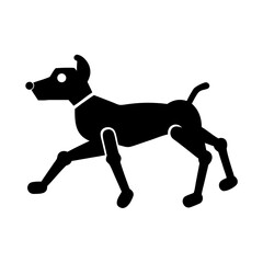 Aufkleber - Black dog illustration vector graphic of canine pet animal with collar and jointed legs