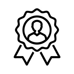 Poster - Achievement award badge icon vector illustration for recognition and best employee design