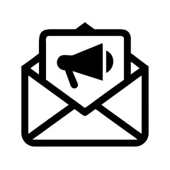 Poster - Email marketing campaign announcement newsletter promotion megaphone communication concept