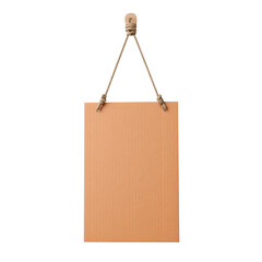 Poster - Blank Card with String Hanger on White Background for Creative Designs and Presentations Transparent background or png