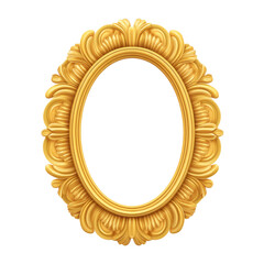 Poster - Ornate Golden Frame with Intricate Leaf Patterns for Elegant Art Display and Home Decor Transparent background or png