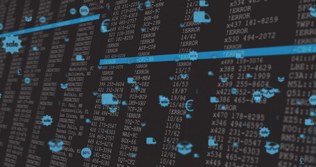 Poster - Displaying dashboard showing ERROR codes on monitor, with highlight bars and padlock icons