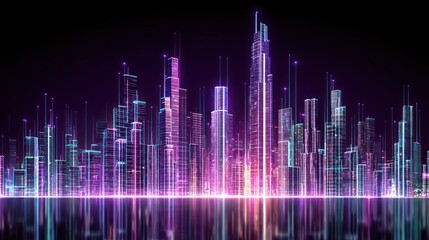Poster - futuristic city at night