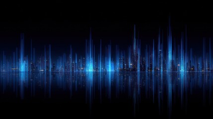Poster - Abstract digital city skyline at night