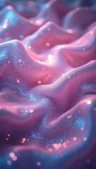 Aufkleber - A dreamy abstract background with smooth waves of pink, purple, and blue creates a fantasy landscape