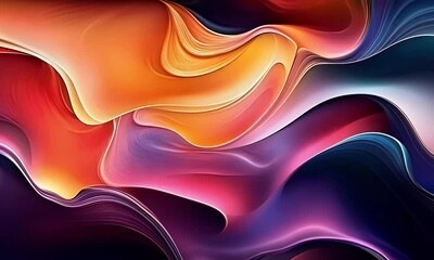 Fototapete - Abstract background with colorful waves and swirls, vibrant colors, dynamic shapes, high resolution, detailed texture,