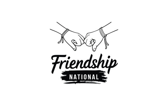 Happy Friendship Day Celebration Poster Banner Vector Illustration with Typography and Colorful Elements