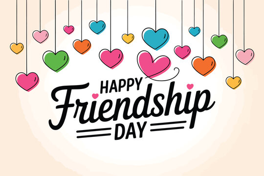 Happy Friendship Day Celebration Poster Banner Vector Illustration with Typography and Colorful Elements