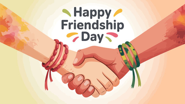Happy Friendship Day Celebration Poster Banner Vector Illustration with Typography and Colorful Elements