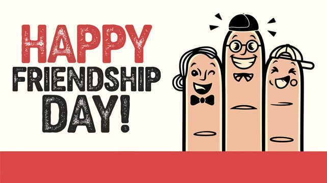 Happy Friendship Day Celebration Poster Banner Vector Illustration with Typography and Colorful Elements