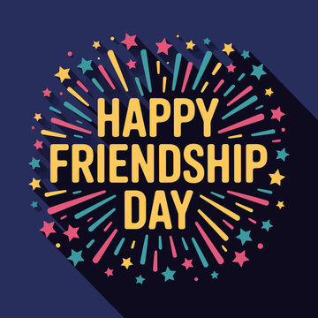 Happy Friendship Day Celebration Poster Banner Vector Illustration with Typography and Colorful Elements