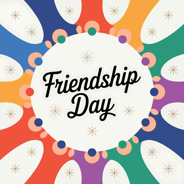 Happy Friendship Day Celebration Poster Banner Vector Illustration with Typography and Colorful Elements