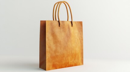 Poster - Empty, light brown paper shopping bag.