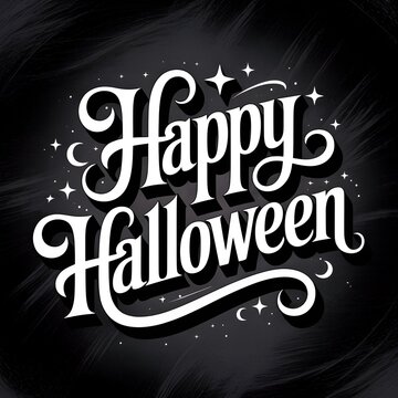 Happy Halloween Lettering Banner Design.