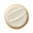 © southwind - Delicious round cookie with white icing and sprinkles on transparent background